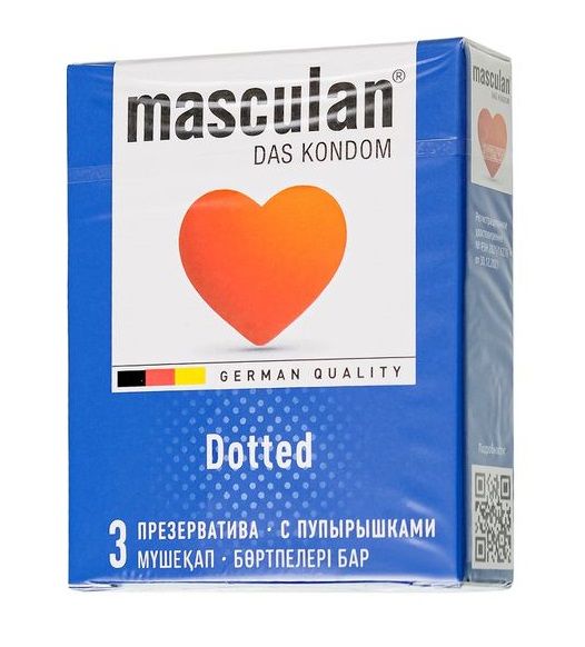 Презервативы с пупырышками Masculan Dotted - 3 шт. - Masculan - купить с доставкой в Калуге