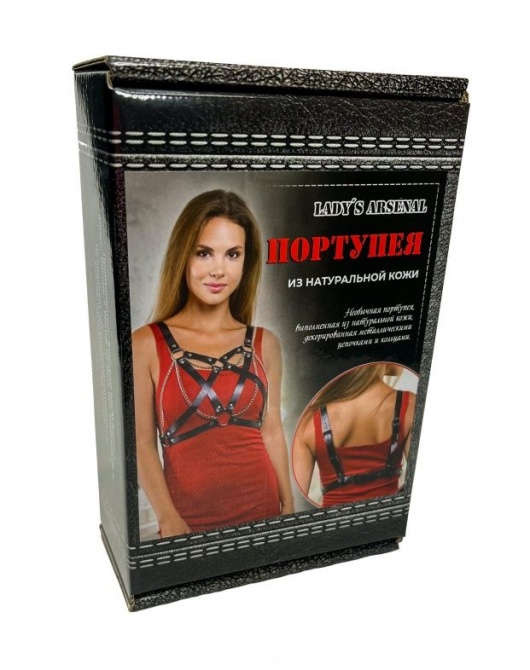 Портупея из натуральной кожи с цепочками - БДСМ Арсенал - купить с доставкой в Калуге