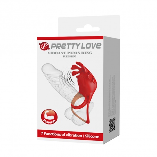 Красное эрекционное кольцо с вибрацией Ruben - Baile - в Калуге купить с доставкой