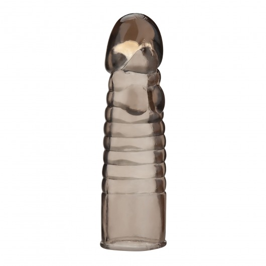 Дымчатая насадка-удлинитель Ribbed Realistic Penis Enhancing Sleeve Extension - 15,2 см. - BlueLine - в Калуге купить с доставкой