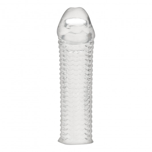 Текстурированная насадка на пенис Clear Textured Penis Enhancing Sleeve Extension - 16,5 см. - BlueLine - в Калуге купить с доставкой