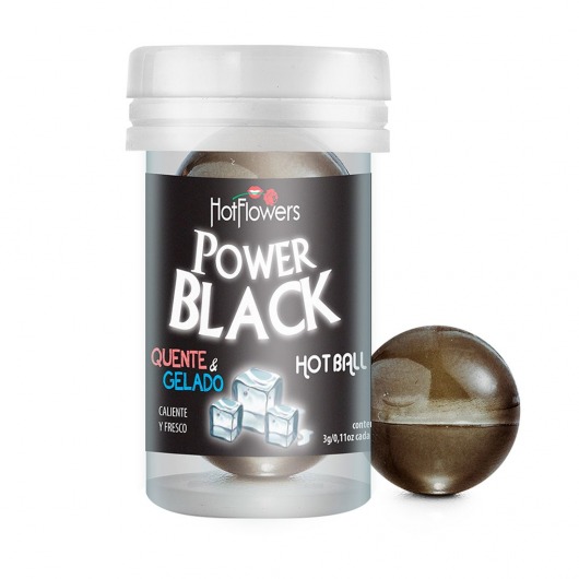 Интимный гель Power Black Hot Ball с охлаждающе-разогревающим эффектом (2 шарика по 3 гр.) - HotFlowers - купить с доставкой в Калуге