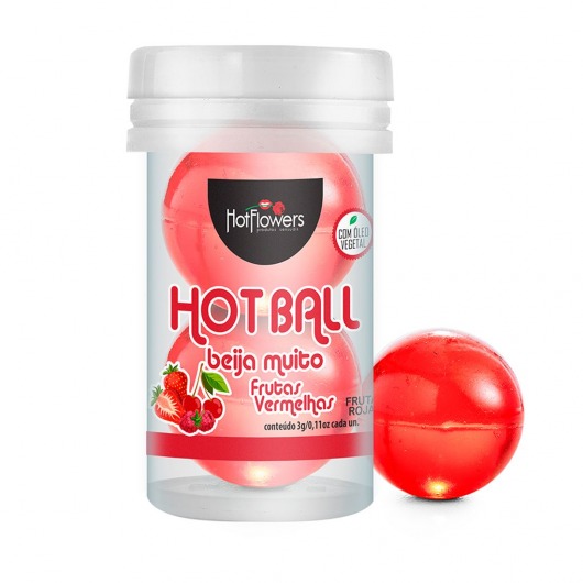 Лубрикант на масляной основе Hot Ball Beija Muito с ароматом ягод (2 шарика по 3 гр.) - HotFlowers - купить с доставкой в Калуге