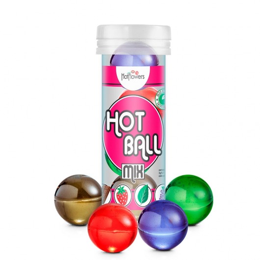 Ароматизированный лубрикант Hot Ball Mix на масляной основе (4 шарика по 3 гр.) - HotFlowers - купить с доставкой в Калуге