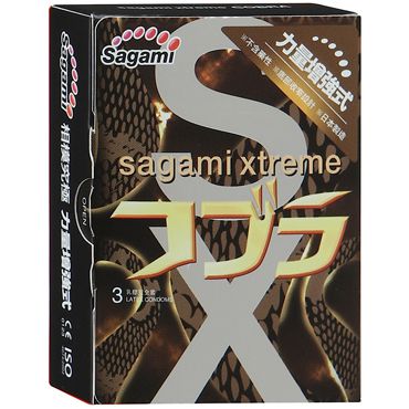 Суженные к основанию презервативы Sagami Xtreme COBRA - 3 шт. - Sagami - купить с доставкой в Калуге