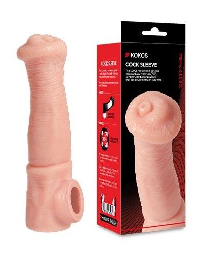 Телесная фантазийная насадка на член Cock Sleeve Size L - KOKOS - в Калуге купить с доставкой