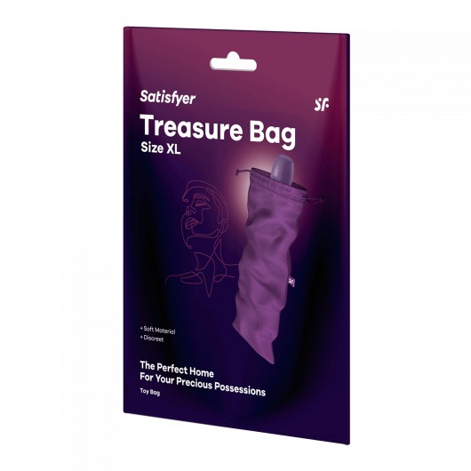 Фиолетовый мешочек для хранения игрушек Treasure Bag XL - Satisfyer - купить с доставкой в Калуге