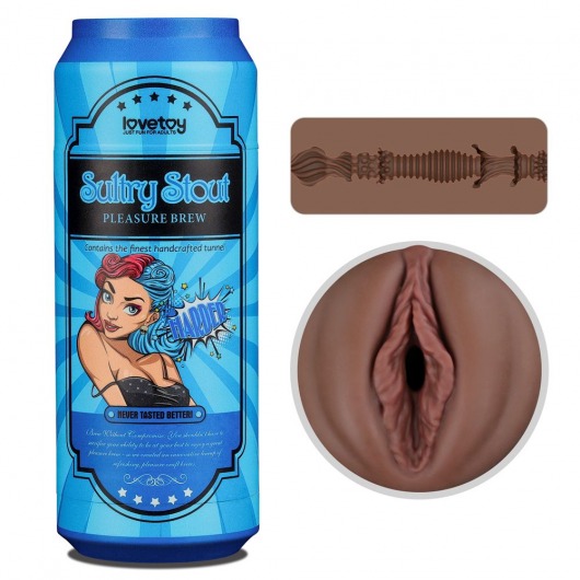 Коричневый мастурбатор-вагина Pleasure Brew Masturbator-Sultry Stout в банке - Lovetoy - в Калуге купить с доставкой