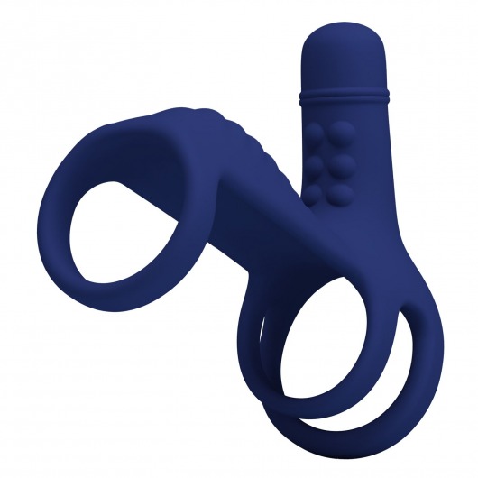 Синяя вибронасадка на пенис Vibrating Penis Sling - Baile - в Калуге купить с доставкой