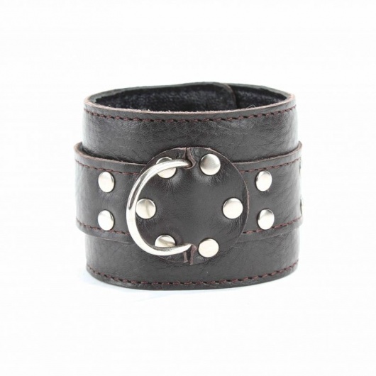 Кожаные наручники на металлической цепочке - БДСМ Арсенал - купить с доставкой в Калуге