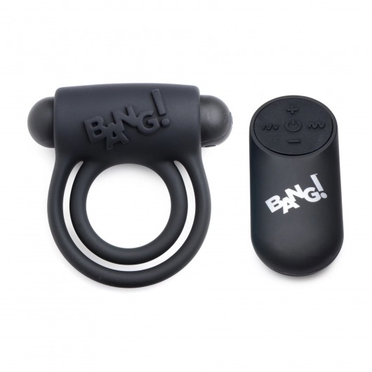 Черное эрекционное виброкольцо 28X Remote Control Vibrating Cock Ring   Bullet - XR Brands - в Калуге купить с доставкой