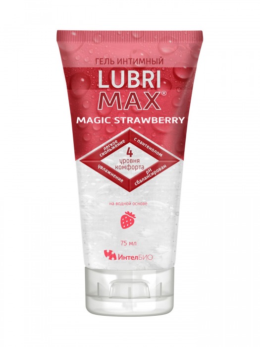 Интимный гель-смазка на водной основе Lubrimax Magic Strawberry - 75 мл. - ИнтелБИО - купить с доставкой в Калуге