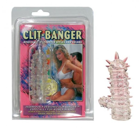 Прозрачная насадка с шипами и клиторальной шишечкой CLIT-BANGER SLEEVE IN CLEAR - Tonga - в Калуге купить с доставкой