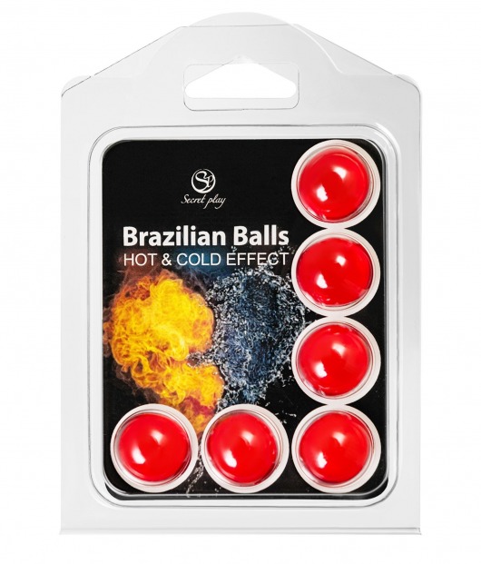 Набор из 6 шариков с массажным маслом Brazilian Balls с охлаждающим и разогревающим эффектом - Secret Play - купить с доставкой в Калуге