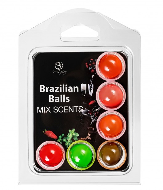 Набор из 6 шариков с ароматизированными массажными маслами Brazilian Balls - Secret Play - купить с доставкой в Калуге