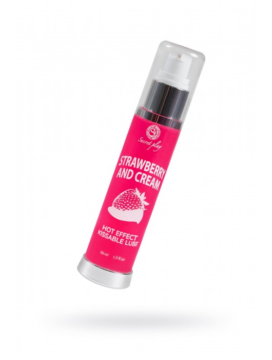Массажное масло 2-в-1 с разогревающим эффектом и вкусом клубники со сливками - 50 мл. - Secret Play - купить с доставкой в Калуге