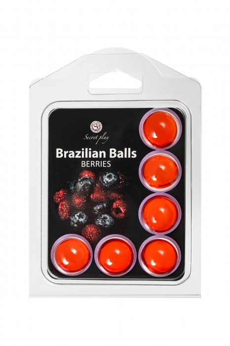 Набор из 6 шариков с массажным маслом Brazilian Balls с ароматом ягод - Secret Play - купить с доставкой в Калуге