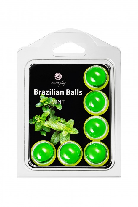 Набор из 6 шариков с массажным маслом Brazilian Balls с ароматом мяты - Secret Play - купить с доставкой в Калуге