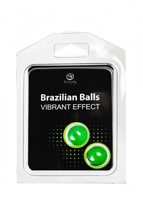 Набор из 2 шариков с массажным маслом Brazilian Balls с эффектом вибрации - Secret Play - купить с доставкой в Калуге