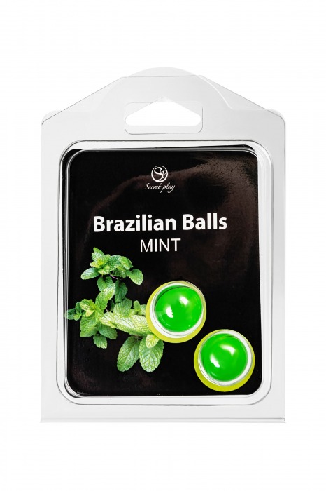 Набор из 2 шариков с массажным маслом Brazilian Balls с ароматом мяты - Secret Play - купить с доставкой в Калуге