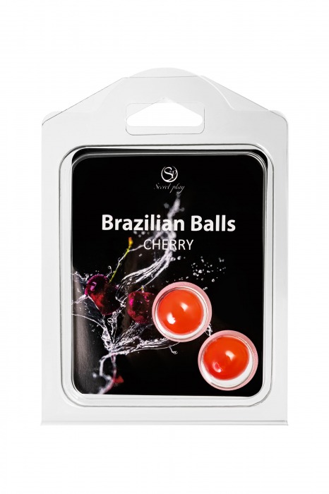 Набор из 2 шариков с массажным маслом Brazilian Balls с ароматом вишни - Secret Play - купить с доставкой в Калуге