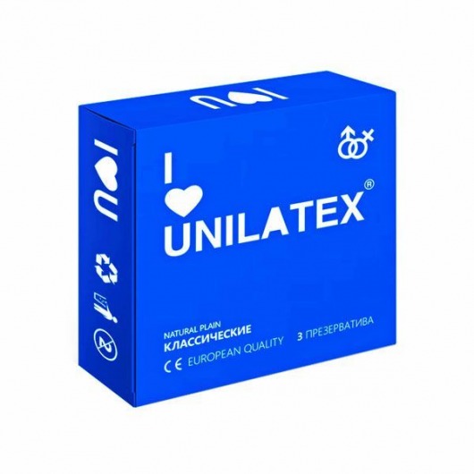 Классические презервативы Unilatex Natural Plain - 3 шт. - Unilatex - купить с доставкой в Калуге