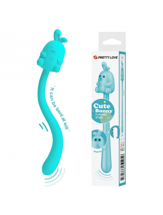 Аквамариновый гибкий вибратор - 14,2 см. - Baile