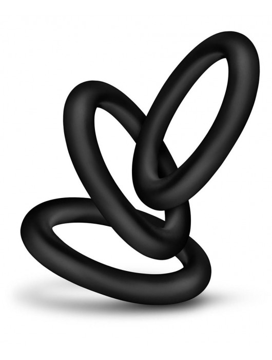 Набор из 3 черных эрекционных колец Black Small Penis Rings - Blush Novelties - в Калуге купить с доставкой