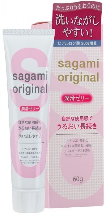 Гель-смазка на водной основе Sagami Original - 60 гр. - Sagami - купить с доставкой в Калуге