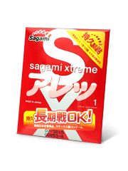 Утолщенный презерватив Sagami Xtreme FEEL LONG с точками - 1 шт. - Sagami - купить с доставкой в Калуге