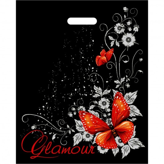 Черный пакет Glamour с вырубной ручкой (38х47 см) - Сима-Ленд - купить с доставкой в Калуге