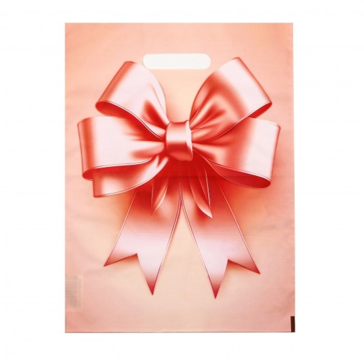 Пакет с принтом в виде банта с вырубной ручкой (30х40 см) - Сима-Ленд - купить с доставкой в Калуге