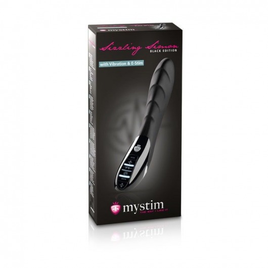 Вибратор с электростимуляцией Sizzling Simon Black Edition - 27 см. - MyStim - купить с доставкой в Калуге