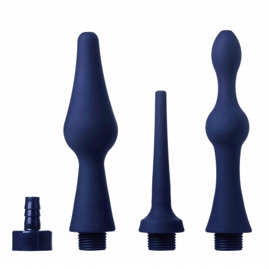 Набор из 3 универсальных насадок для анального душа Universal 3 Piece Silicone Enema Attachment Set - XR Brands - купить с доставкой в Калуге