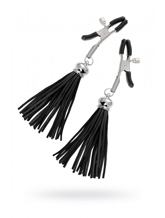 Зажимы на соски «Прищепки» с черными кисточками из замши - Pecado - купить с доставкой в Калуге