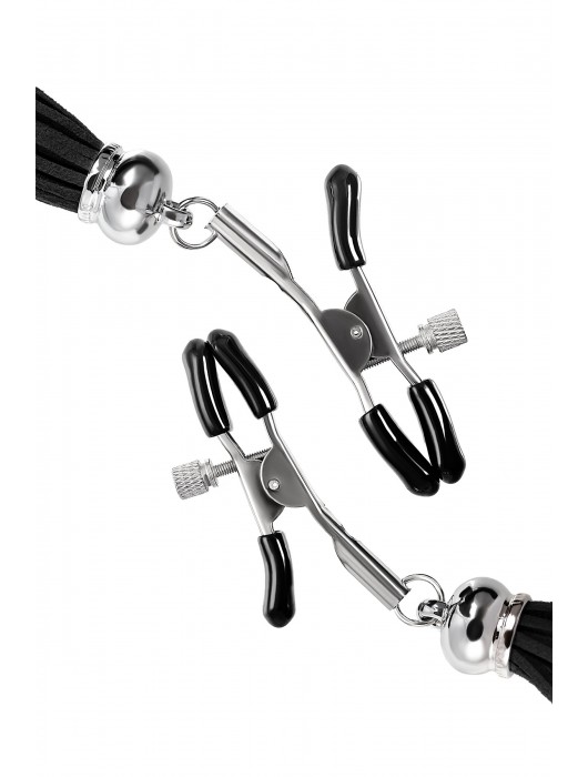 Зажимы на соски «Прищепки» с черными кисточками из замши - Pecado - купить с доставкой в Калуге