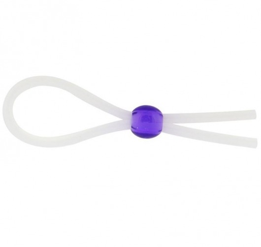 Прозрачное лассо с фиолетовой бусиной SILICONE COCK RING WITH BEAD LAVENDER - NMC - в Калуге купить с доставкой