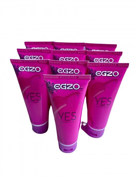 Набор из 10 согревающих лубрикантов на водной основе Egzo Yes (по 50 мл.) - EGZO - купить с доставкой в Калуге