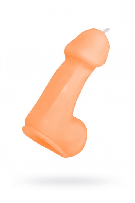 Оранжевая свеча в форме пениса - 47 гр. - Pecado - купить с доставкой в Калуге