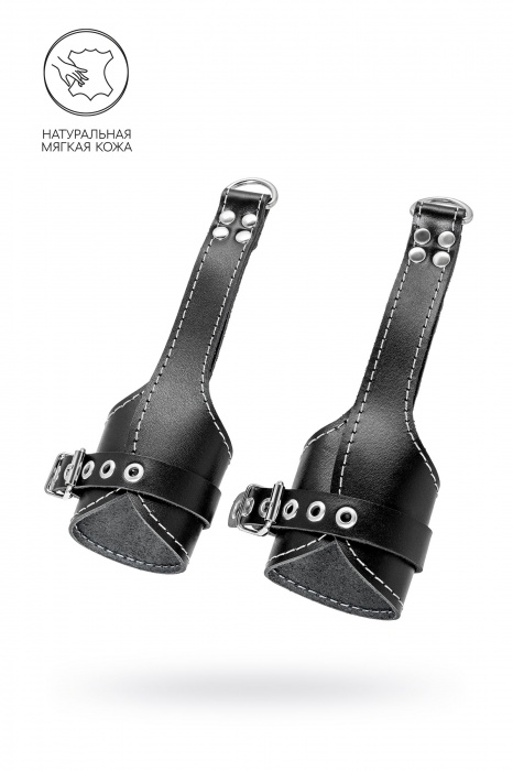 Черные подвесы с белой строчкой - Pecado - купить с доставкой в Калуге