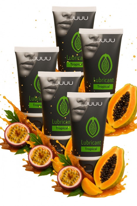 Набор из 5 съедобных лубрикантов JUJU со вкусом тропических фруктов - JuJu - купить с доставкой в Калуге