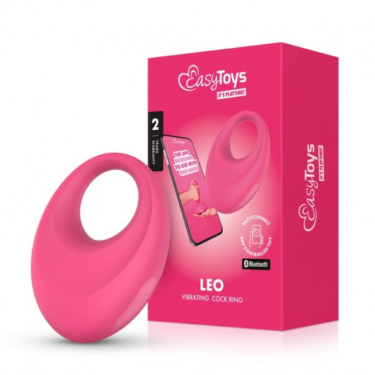 Розовое интерактивное эрекционное виброкольцо Leo - Easy toys - в Калуге купить с доставкой