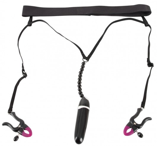 Женские вибростринги с зажимами для половых губ Spreader String with Vibrator - Orion - купить с доставкой в Калуге