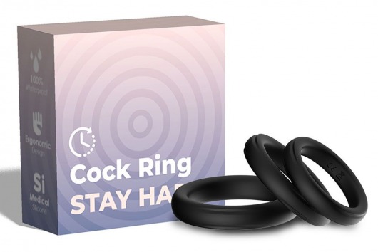 Набор из 3 черных эрекционных колец Stay Hard - Boys of Toys - в Калуге купить с доставкой