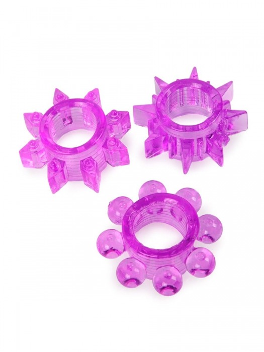 Набор из 3 лиловых эрекционных колец различной формы - Erowoman-Eroman - в Калуге купить с доставкой