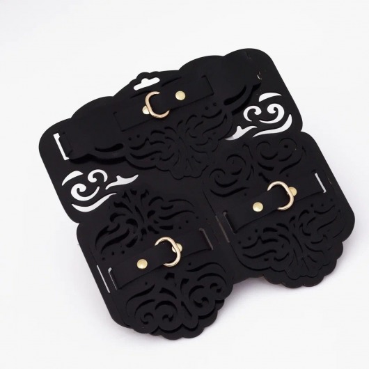 Фигурный набор для БДСМ-игр с узорами и золотистой фурнитурой - Crazy Handmade - купить с доставкой в Калуге