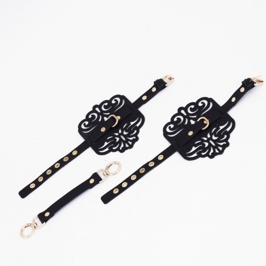 Черный фигурные оковы с золотистой фурнитурой - Crazy Handmade - купить с доставкой в Калуге