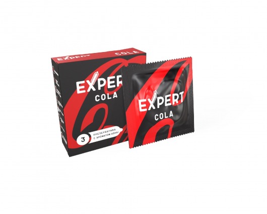 Презервативы с ароматом колы Expert Cola - 3 шт. - Expert - купить с доставкой в Калуге