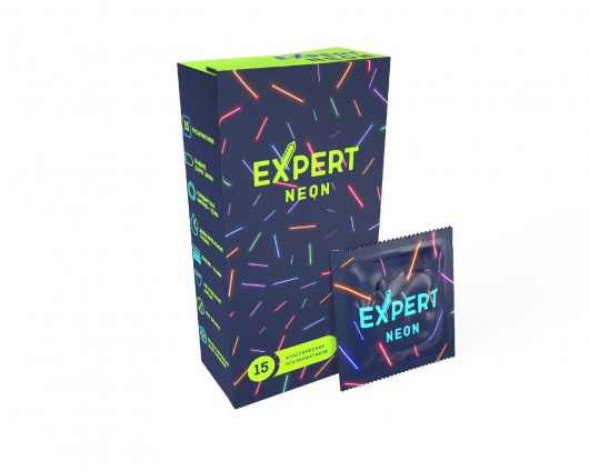 Светящиеся в темноте презервативы Expert Neon - 15 шт. - Expert - купить с доставкой в Калуге