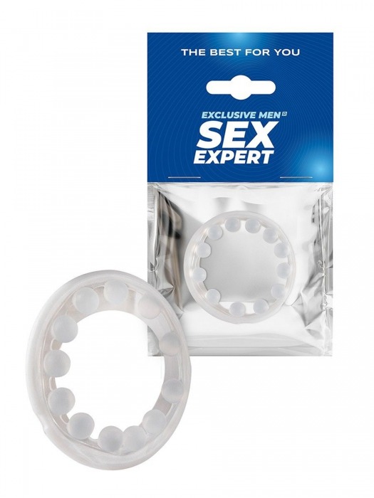 Эрекционное кольцо со стимулирующими шариками на поверхности - Sex Expert - в Калуге купить с доставкой